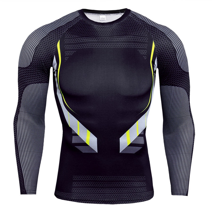 Long Sleeve Compression Shirt Men Quick Dry Shirt