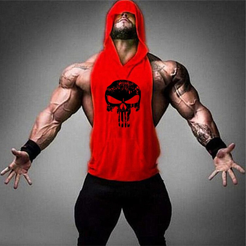 Mens Skull Bodybuilding Stringer Tank Tops