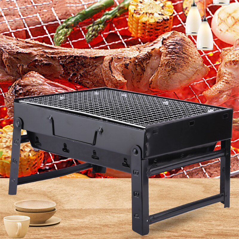 Barbecue Grill Outdoor Camping bbq Foldable Portable Barbecue Grill Charcoal Stove Skewers BBQ Tool