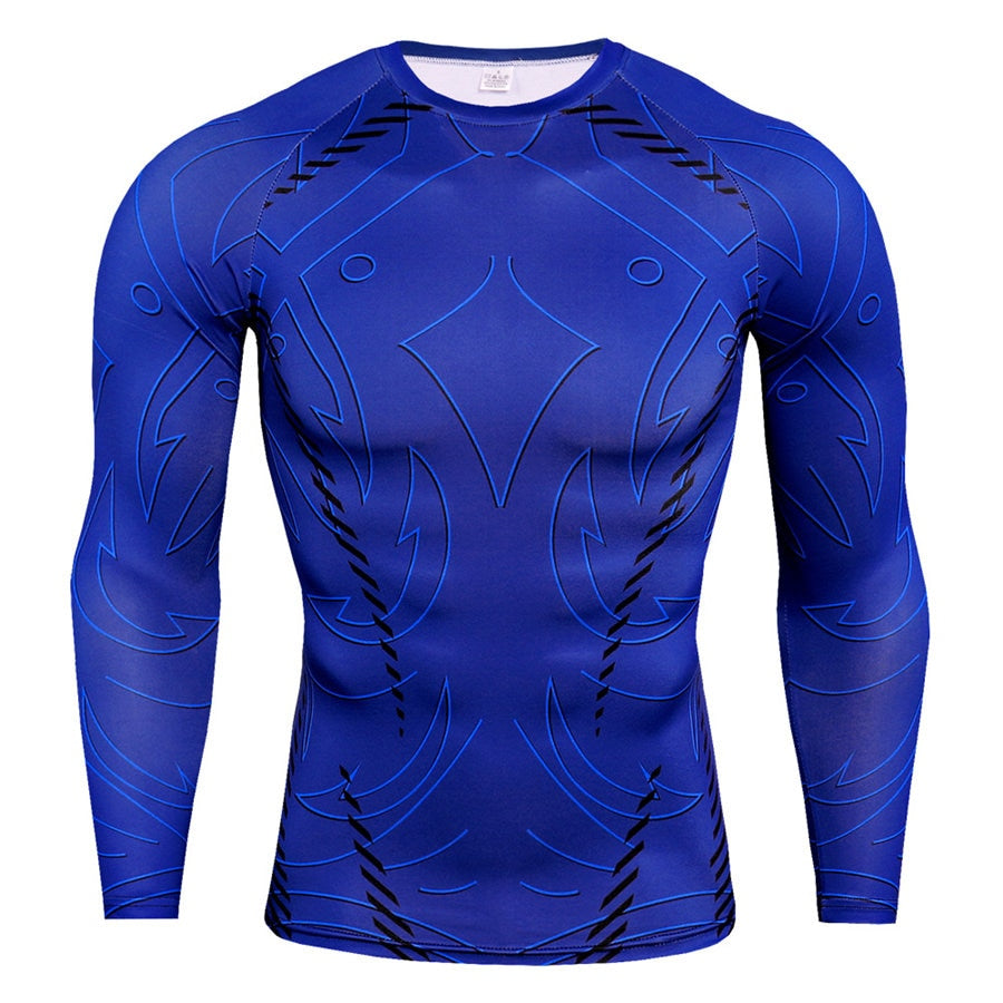 Long Sleeve Compression Shirt Men Quick Dry Shirt