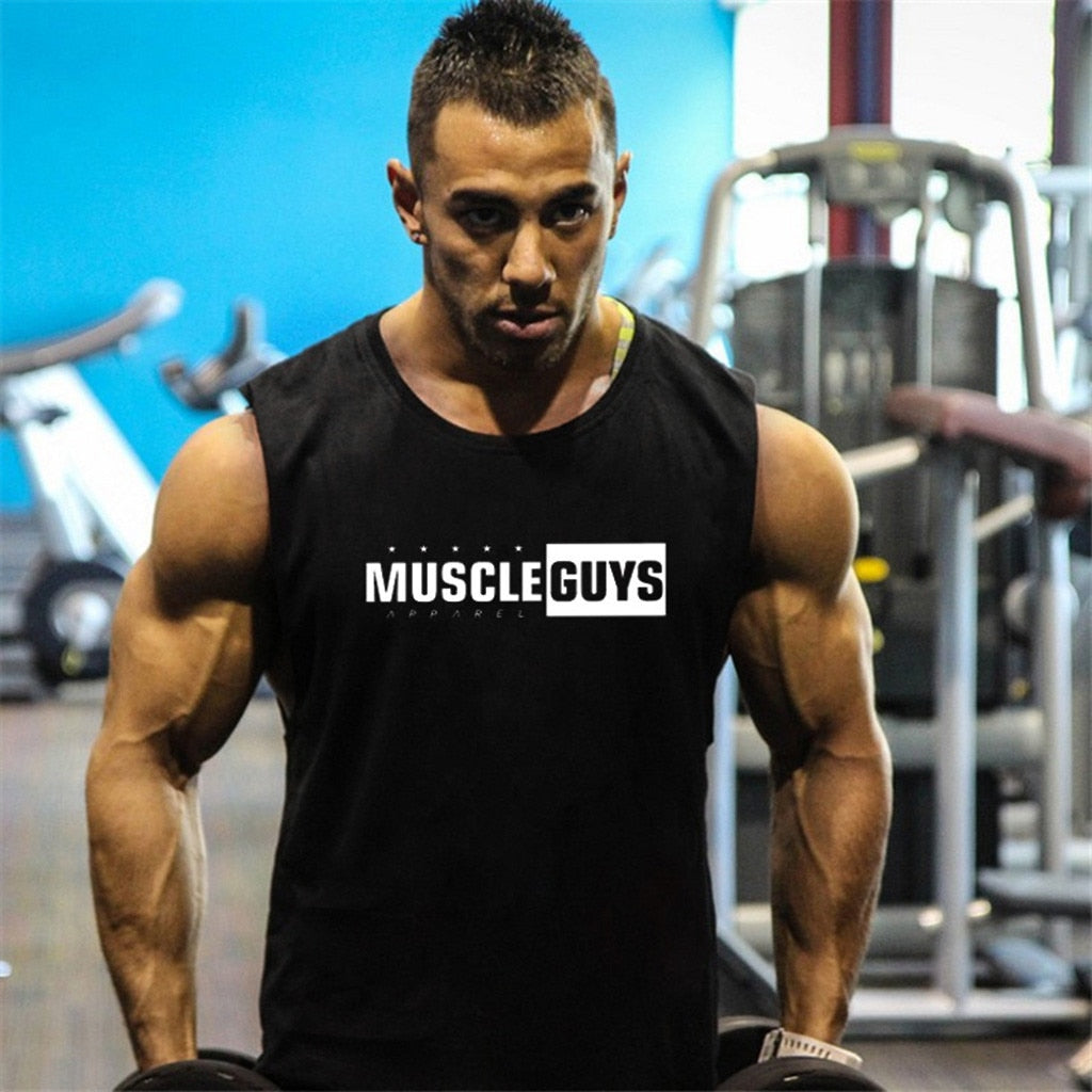 Men Tank Top Bodybuilding Stringers Singlet Sleeveless Shirt