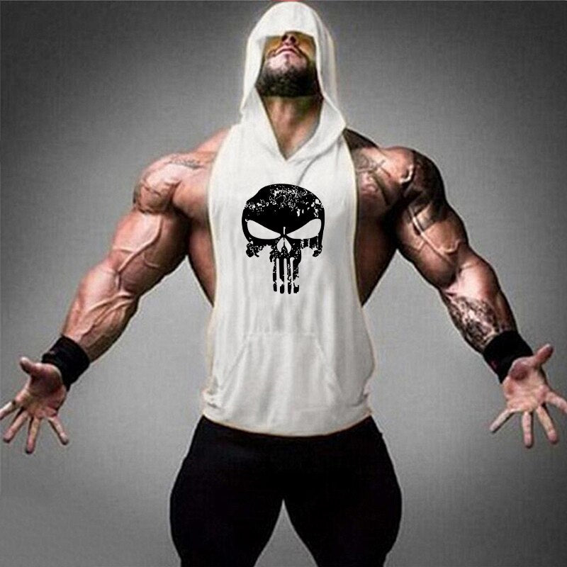 Mens Skull Bodybuilding Stringer Tank Tops