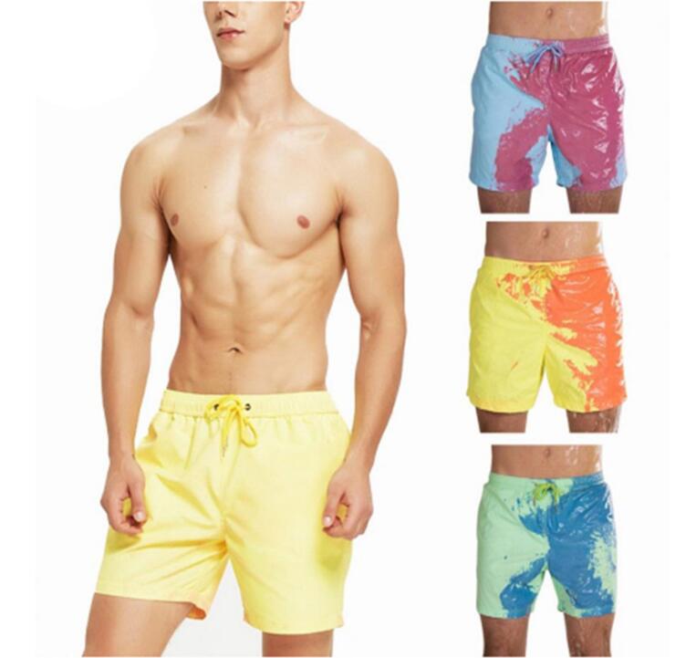 Men Beach  Quick Dry High Temperature Discoloration Swimming Shorts