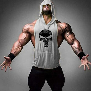 Mens Skull Bodybuilding Stringer Tank Tops