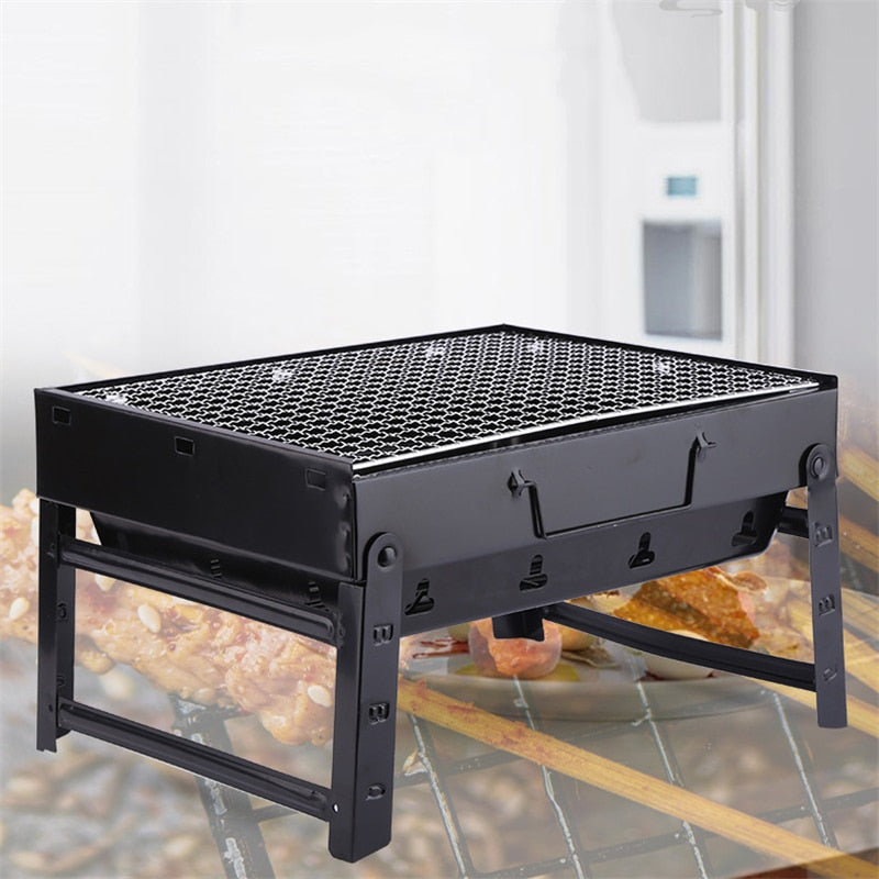 Barbecue Grill Outdoor Camping bbq Foldable Portable Barbecue Grill Charcoal Stove Skewers BBQ Tool