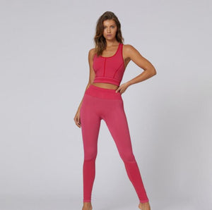 Women's Solid Color Knit Short Vest + High Waist Sweat Pants