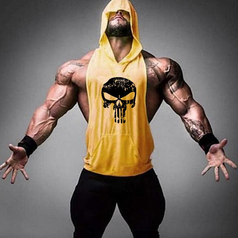 Mens Skull Bodybuilding Stringer Tank Tops