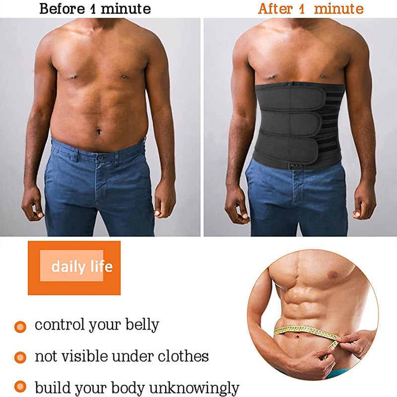 Men Waist Trainer Neoprene Abdomen Body Shaper Weight Loss Lumbar Workout Fitness Sauna Sweat Belt Slimming Belly Sweat Corset