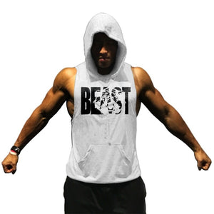 BEAST MODE Bodybuilding Tanks Workout Hooded Sweatshirts