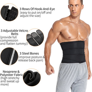 Men Waist Trainer Neoprene Abdomen Body Shaper Weight Loss Lumbar Workout Fitness Sauna Sweat Belt Slimming Belly Sweat Corset