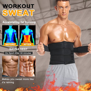 Men Waist Trainer Fitness Sauna Sweat Belt