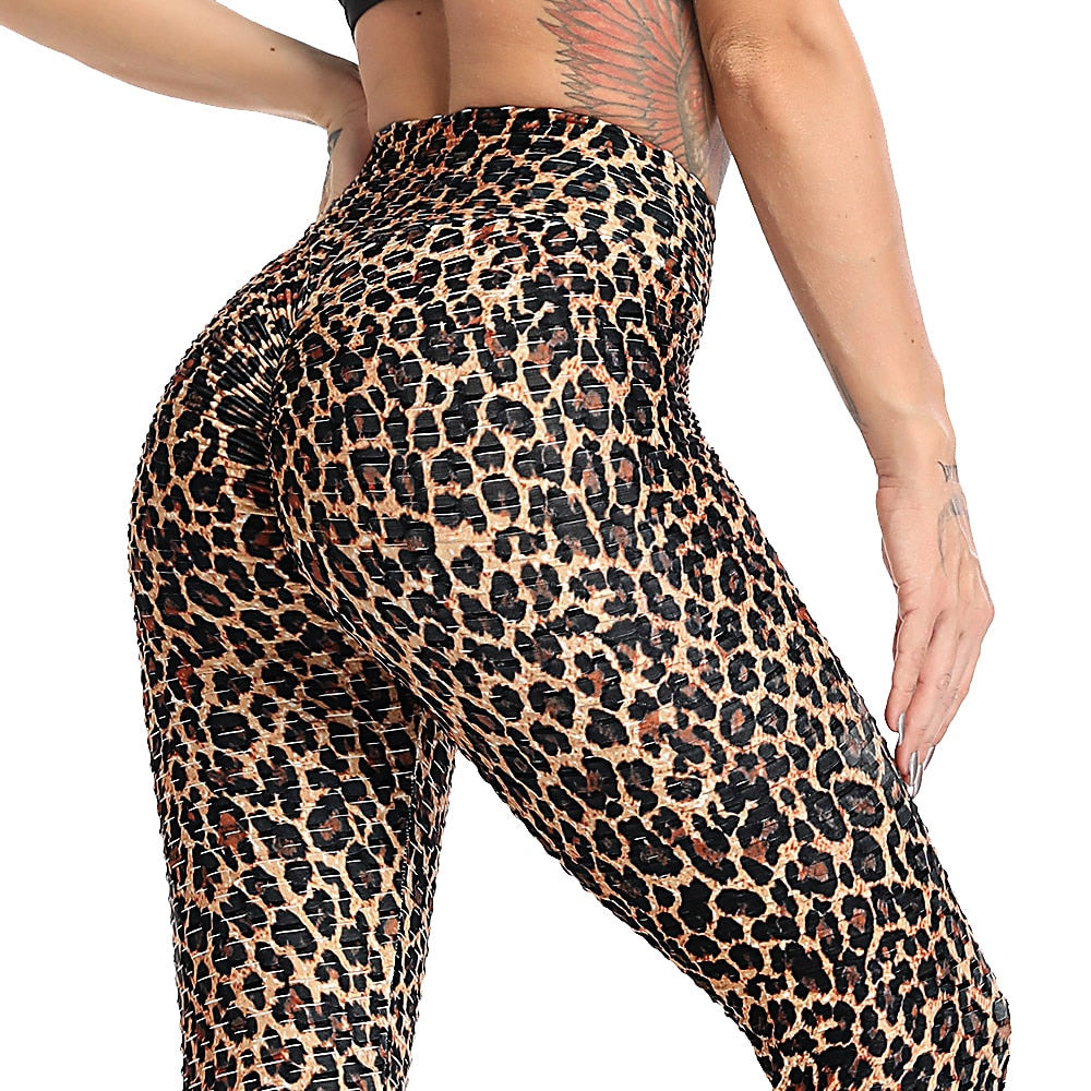 Women's Fashion Snake Print Yoga Pants Elastic animal skin sports leggings