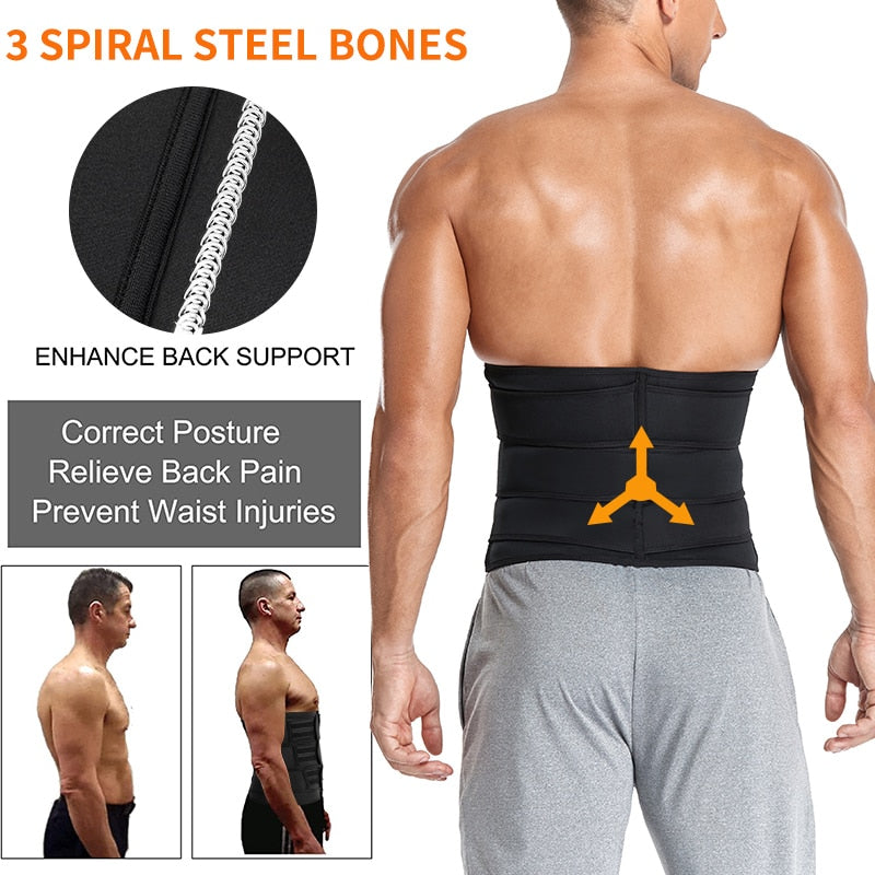 Men Waist Trainer Fitness Sauna Sweat Belt