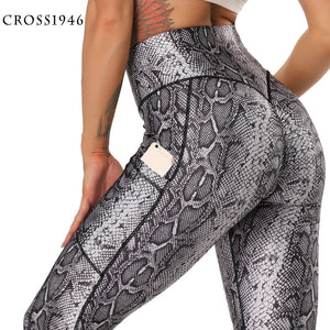 Fashion Snake Print Yoga Pants sports leggings