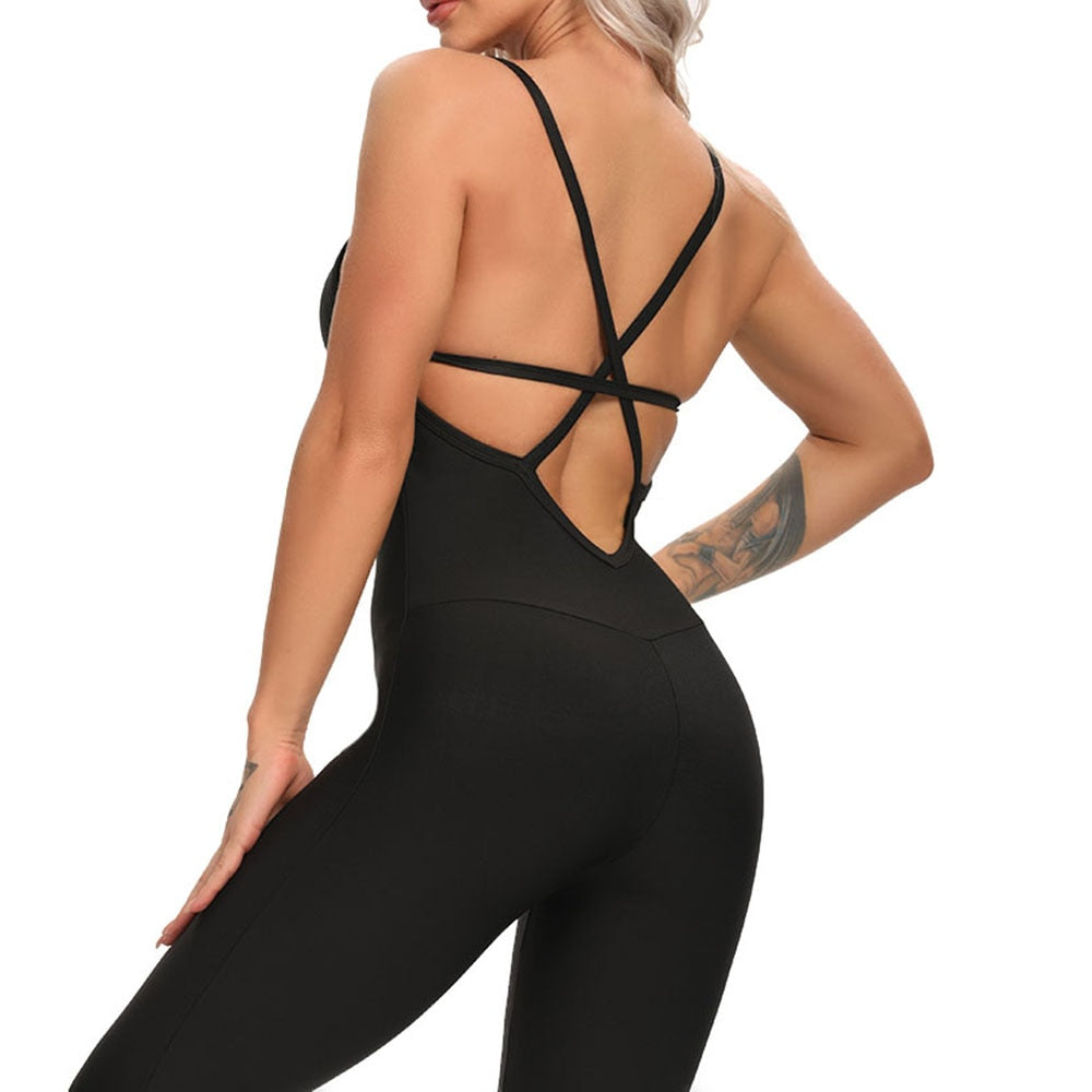 Women Sport Suit Jumpsuit Sexy Sleeveless Tracksuit Yoga Set