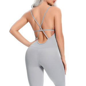 Women Sport Suit Jumpsuit Sexy Sleeveless Tracksuit Yoga Set