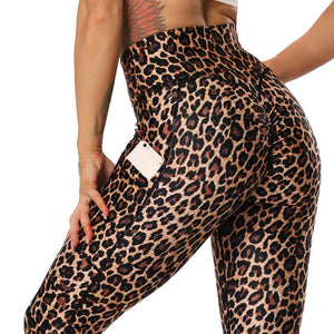 Women's Fashion Snake Print Yoga Pants Elastic animal skin sports leggings