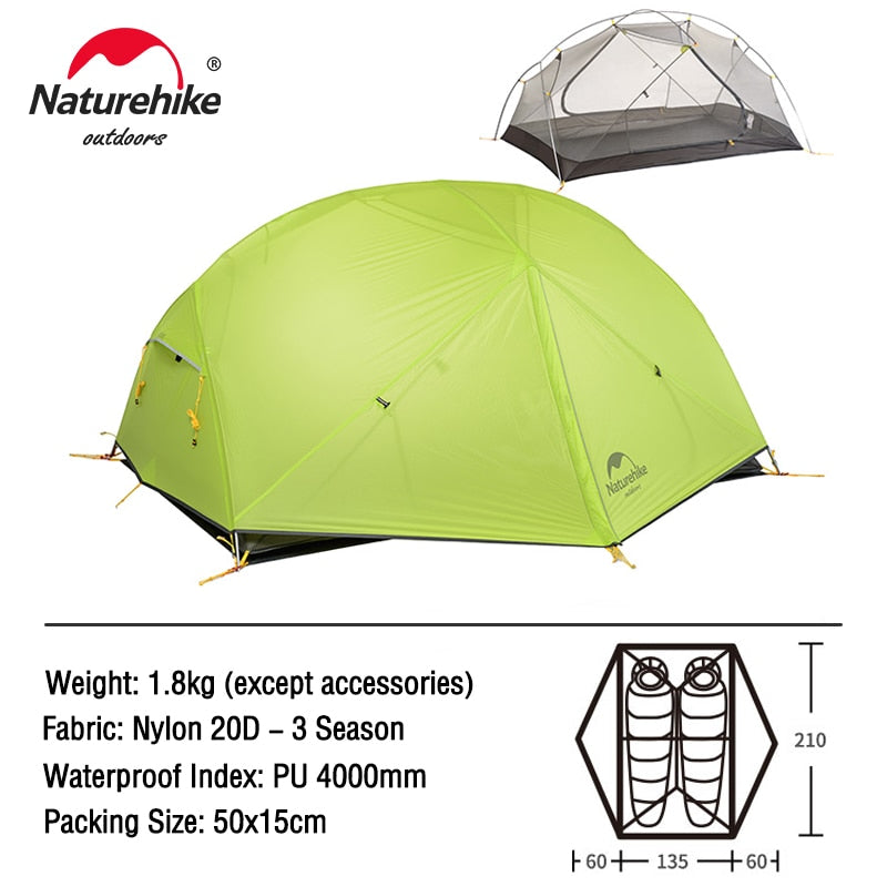 2 Person Ultralight Camping Travel Tent