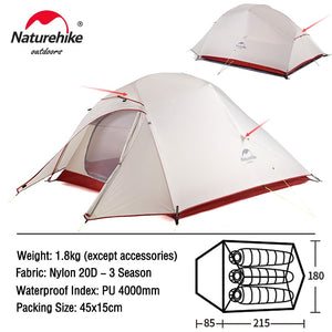 Ultralight Nylon  Waterproof Outdoor Hiking Travel Tent Backpacking Cycling Tent