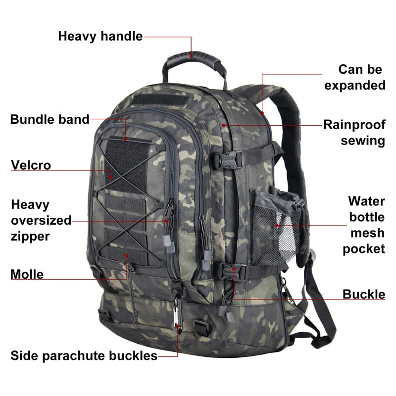 Military Tactical Backpack Outdoor Travel Hiking Camping Hunting Climbing Bags