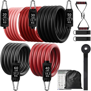 200lbs Resistance Bands Set Exercise Workout Equipment for Home Bodybuilding