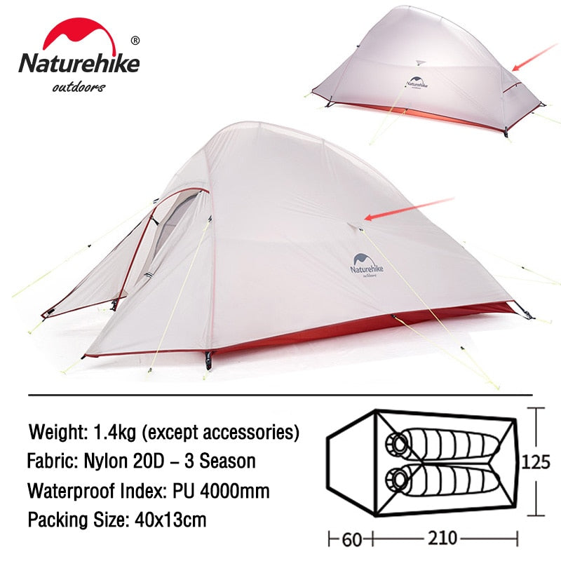 Ultralight Nylon  Waterproof Outdoor Hiking Travel Tent Backpacking Cycling Tent