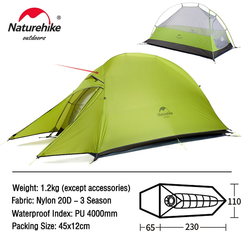 Ultralight Nylon  Waterproof Outdoor Hiking Travel Tent Backpacking Cycling Tent