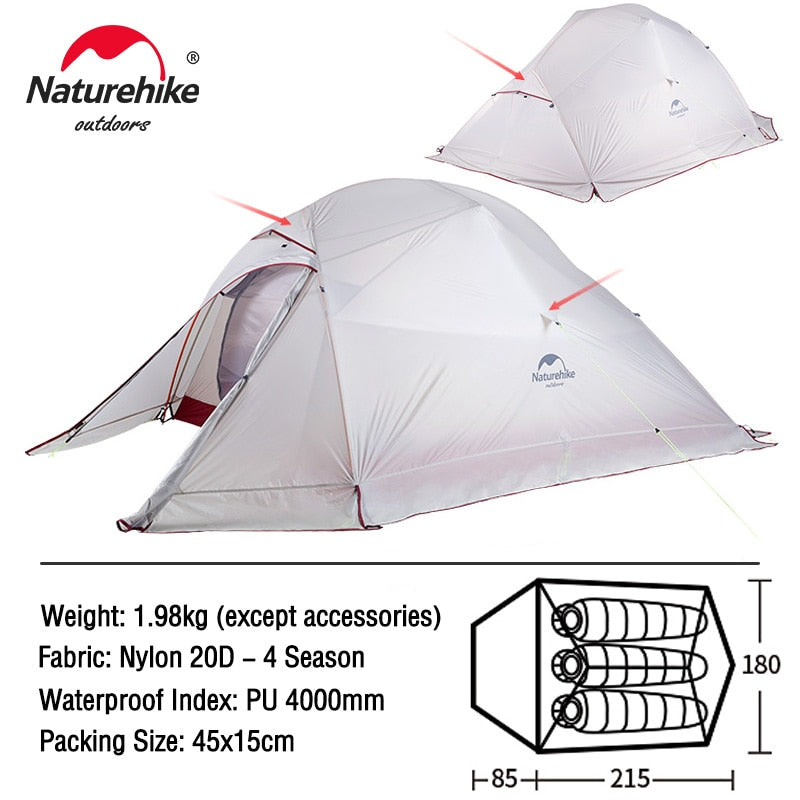 Ultralight Nylon  Waterproof Outdoor Hiking Travel Tent Backpacking Cycling Tent