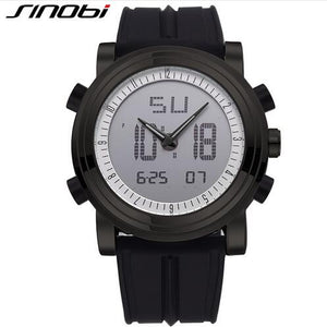 Sports Chronograph Mens Wrist Watches Digital Quartz double Movement Waterproof Diving Watch - ultimatefitness4you