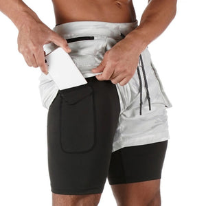 Double Layer Quick Drying Running Sport Shorts Fitness Training  For Men - ultimatefitness4you