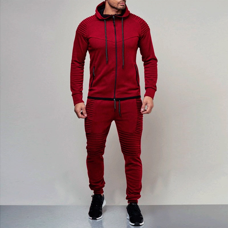 2 pieces Autumn Running tracksuit men  Training Suit Sport Wear Outdoor - ultimatefitness4you