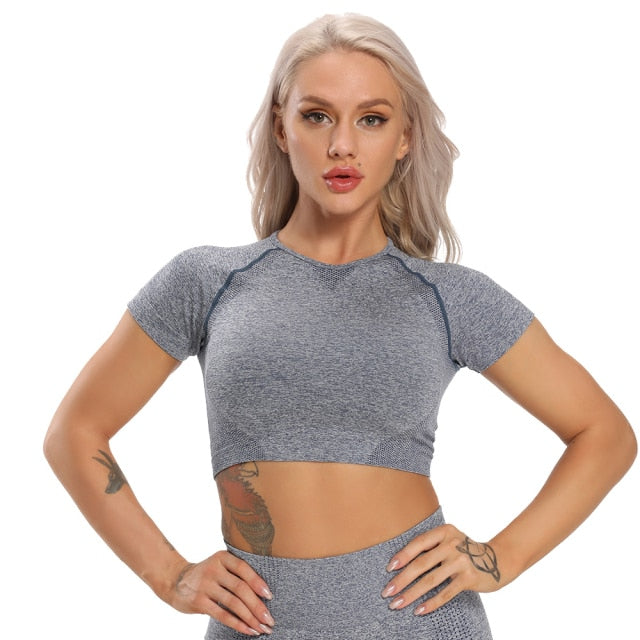 Women's Seamless Yoga Top Long Sleeve Workout Sportswear Active Sexy Gym Clothing - ultimatefitness4you