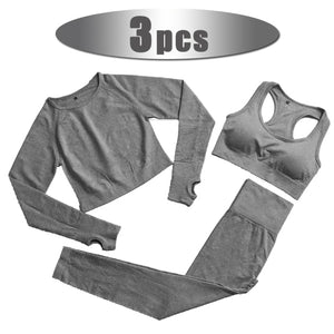 2/3/5pcs Seamless Yoga Set Workout for Women Crop Top Sports Bra High Waist Shorts Leggings - ultimatefitness4you