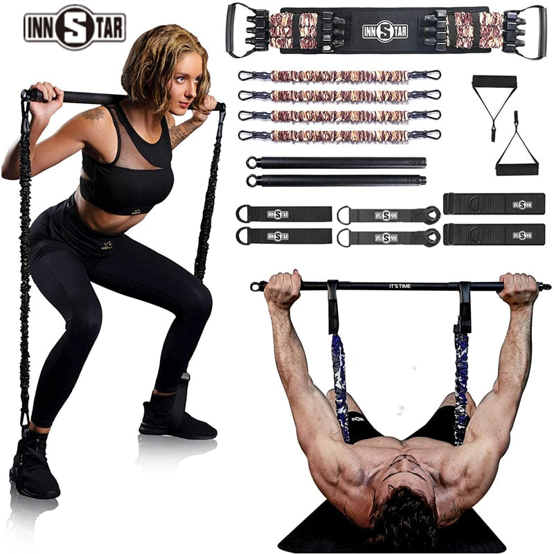 INNSTAR Bench Press Resistance Bands Set Squat Elastic Band Muscle Chest Expander - ultimatefitness4you