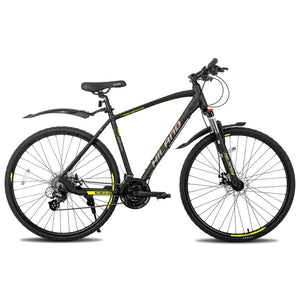 Hiland 700C Hybrid Bicycle Aluminum Shimano 24 Speeds with Lock-Out Suspension Fork Disc Brake - ultimatefitness4you