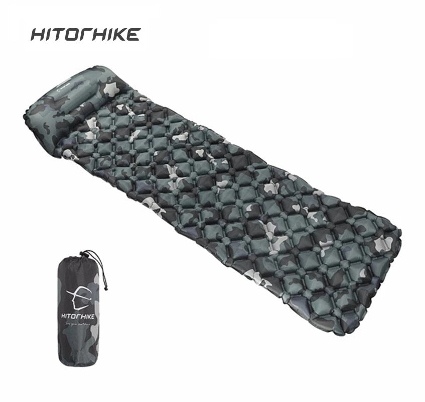 Outdoor Sleeping Pad Camping Inflatable Mattress with Pillows Ultralight Air Cushion Hiking Trekking - ultimatefitness4you