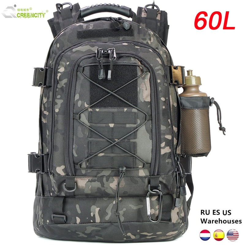 60L Men Military Tactical Backpack Army Hiking Climbing Camping Hunting Bag - ultimatefitness4you